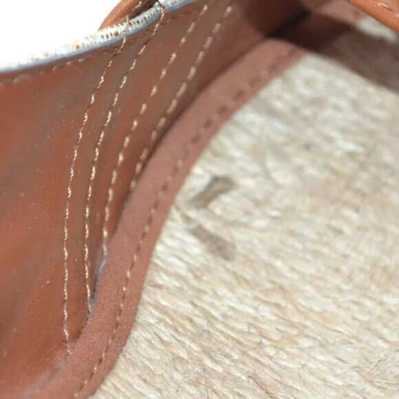 Ralph Lauren Linen Brown Leather Gold Foil Slingback Wedges Heels Sandals 9.5 - Picture 9 of 10